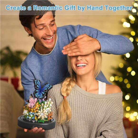 Flower Bouquet Butterfly Building Set, Bonsai Tree Flowers Building Blocks - Picture 4 of 8